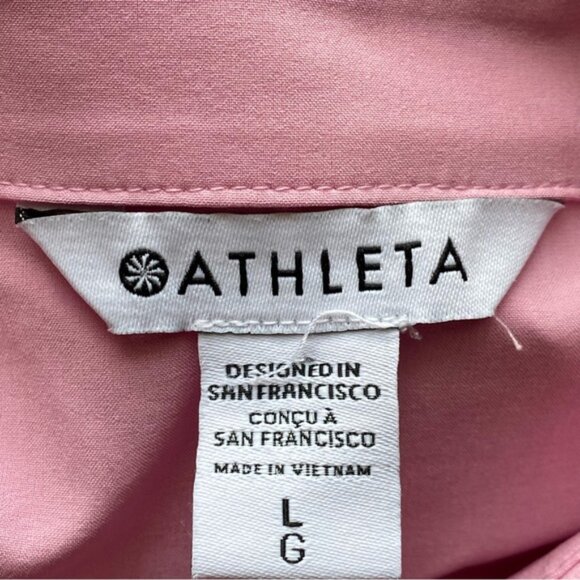 Athleta 2022 Urbanite Dress Woman Large Pink Belted Breathable Office Preppy - Picture 10 of 16